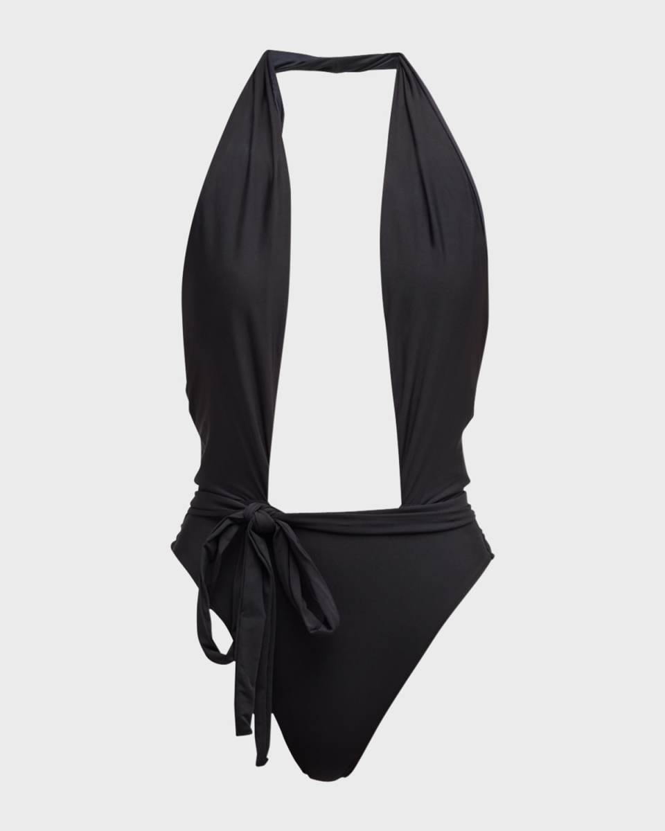 Alex Halter Plunge One-Piece Swimsuit